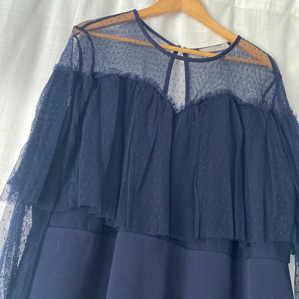 ASOS Navy blue sheer top dress. - Picture 2 of 6